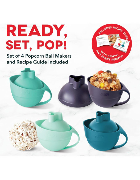 Fabricante de Bolas de Palomitas Dash - Juego de 4 Manual Aqua