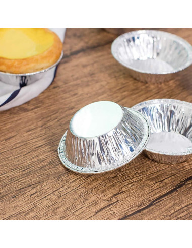 Moldes Desechables de Aluminio para Tartas de Huevo 100 Pcs