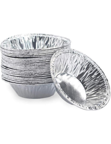 Moldes Desechables de Aluminio para Tartas de Huevo 100 Pcs