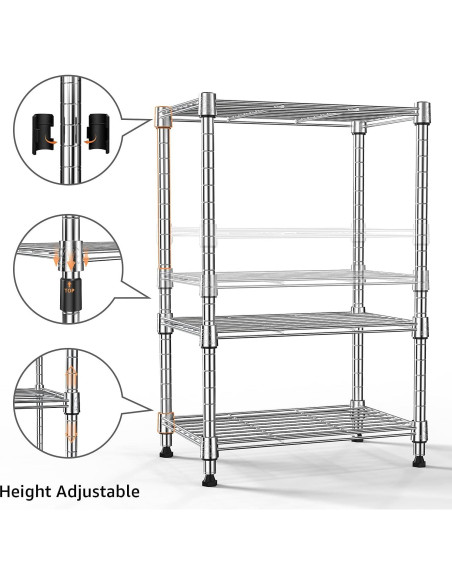 Estantería de Almacenamiento M MZG 3 Niveles Cromo 30x45x67 cm