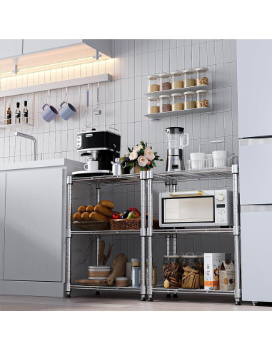 Estantería de Almacenamiento M MZG 3 Niveles Cromo 30x45x67 cm