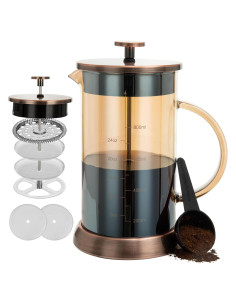 Cafetera Prensa Francesa YMMIND 34 oz Vidrio Borosilicato 5 Tazas
