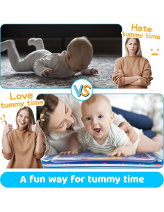 Alfombra de Agua Inflable para Bebés 66x50cm PVC Azul 2