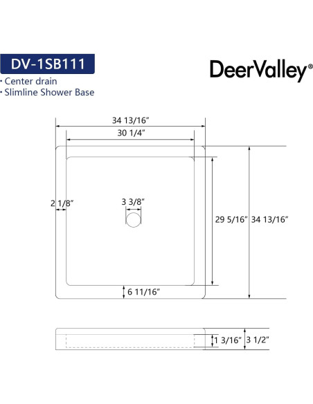 Base de Ducha Deer Valley DV-1SB0111 89x89cm Antideslizante