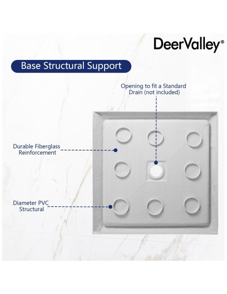 Base de Ducha Deer Valley DV-1SB0111 89x89cm Antideslizante
