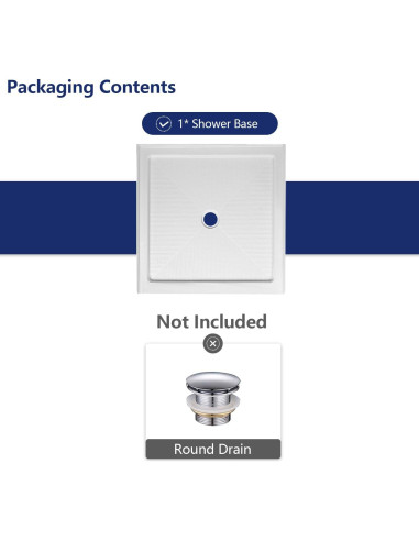 Base de Ducha Deer Valley DV-1SB0111 89x89cm Antideslizante