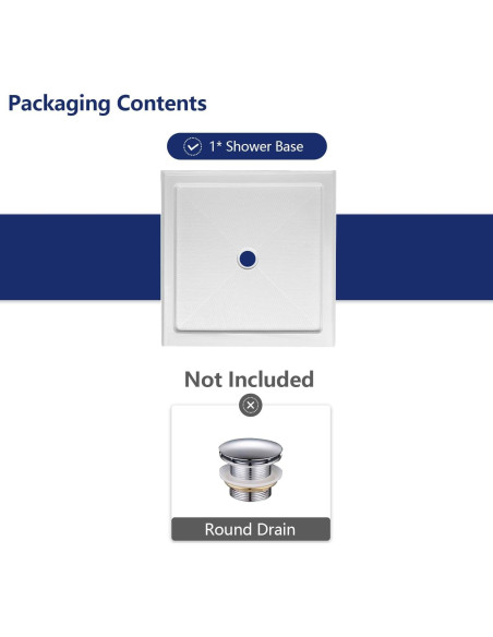 Base de Ducha Deer Valley DV-1SB0111 89x89cm Antideslizante