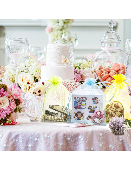 50 Bolsas de Organza Blancas FloraSea 15x22 cm para Regalos