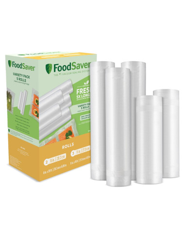 Bolsas de Sellado al Vacío FoodSaver Multipack 5 Rollos 20.32x50.8cm y 27.94x40.64cm