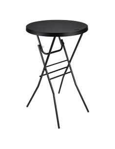 Mesa de cóctel plegable Byliable 71cm redonda negra