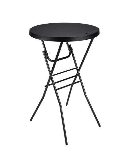 Mesa de cóctel plegable Byliable 71cm redonda negra