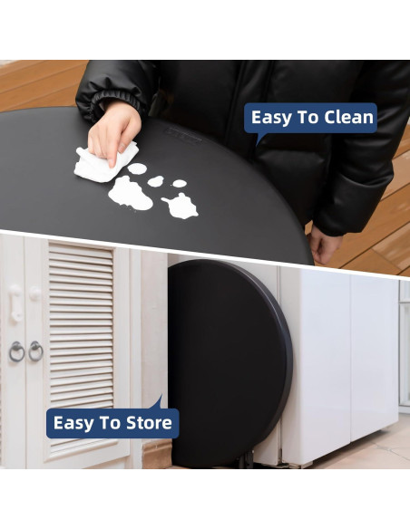 Mesa de cóctel plegable Byliable 71cm redonda negra