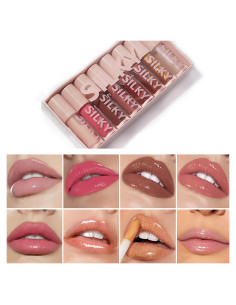 Set de Brillo Labial MAEPEOR 8PCS Hidratante No Pegajoso