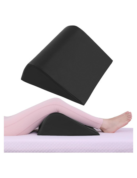 Almohada Cuña HOMBYS para Piernas y Rodillas - Espuma PU Negra