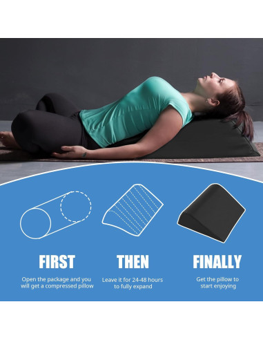 Almohada Cuña HOMBYS para Piernas y Rodillas - Espuma PU Negra