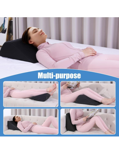 Almohada Cuña HOMBYS para Piernas y Rodillas - Espuma PU Negra