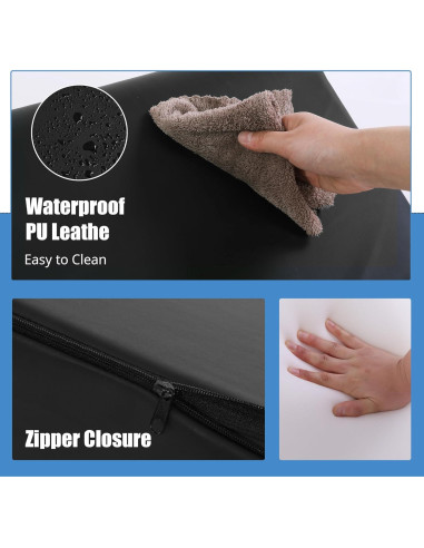 Almohada Cuña HOMBYS para Piernas y Rodillas - Espuma PU Negra