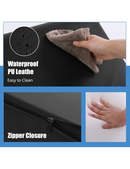 Almohada Cuña HOMBYS para Piernas y Rodillas - Espuma PU Negra