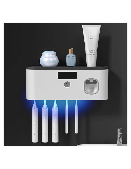 Soporte para Cepillos de Dientes Coniengk con Dispensador y Carga Solar