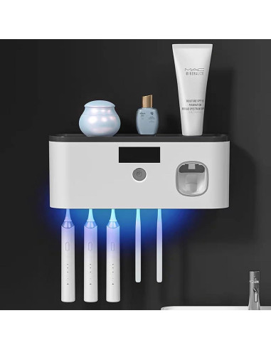 Soporte para Cepillos de Dientes Coniengk con Dispensador y Carga Solar