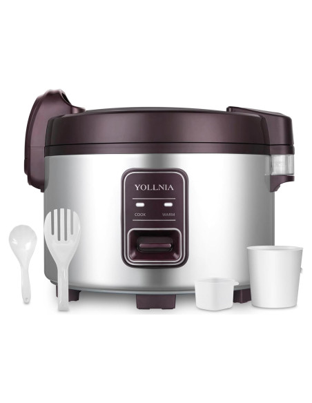 Cocedor de Arroz YOLLNIA 9L 1200W para Restaurante 45 Tazas