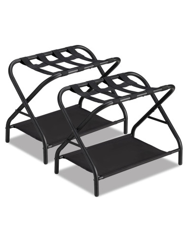 Soporte Plegable para Equipaje Ancohom - 2 Capas, Negro