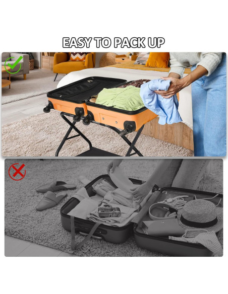 Soporte Plegable para Equipaje Ancohom - 2 Capas, Negro