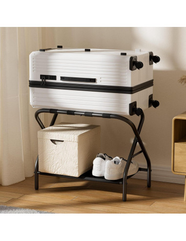 Soporte Plegable para Equipaje Ancohom - 2 Capas, Negro