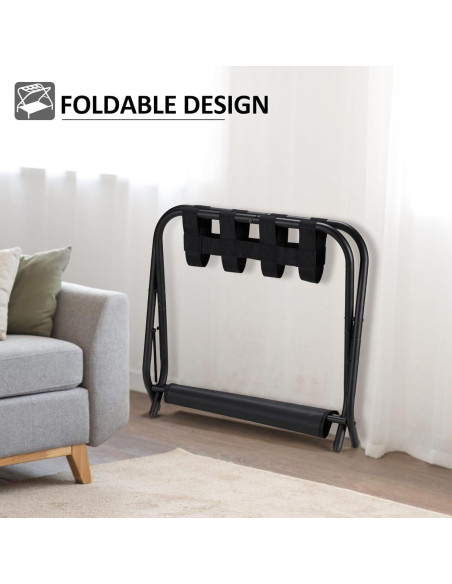 Soporte Plegable para Equipaje Ancohom - 2 Capas, Negro