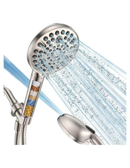 Cabezal de Ducha de Mano MakeFit con Filtro Níquel Cepillado 10 Modos