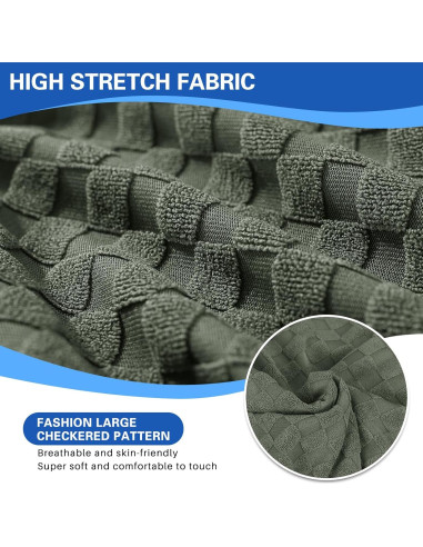 Funda de Cojín YEMYHOM Verde Militar A Cuadros 76x76 cm