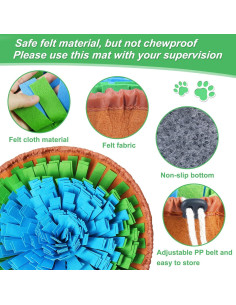 Alfombra de Olfateo Vivificante para Perros 43x43 cm Azul Verde 2