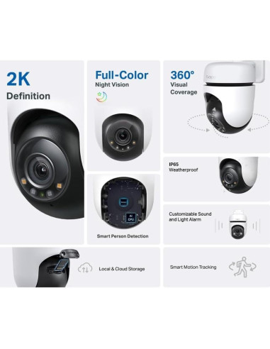 Cámara de Seguridad Wi-Fi TP-Link Tapo C510W 2K Exterior 360