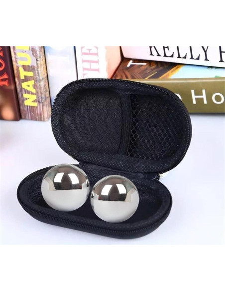 Juego de Bolas Baoding de Acero Inoxidable 40mm para Masaje