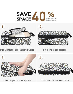 Cubos de Empaque Sowgnaw 4PCS Leopardo Expandibles 2