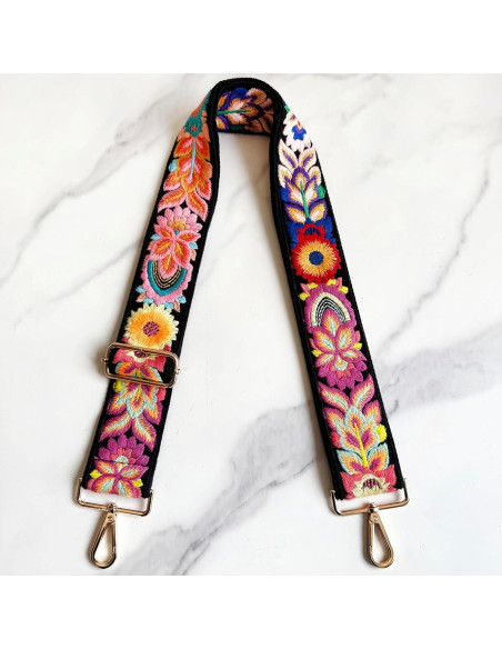 Correa de bolso ajustable TCOMVEZ con bordado floral 5 cm