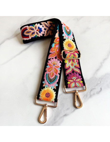 Correa de bolso ajustable TCOMVEZ con bordado floral 5 cm