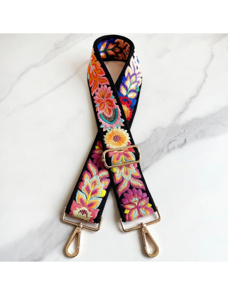 Correa de bolso ajustable TCOMVEZ con bordado floral 5 cm