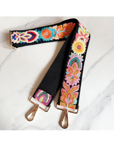 Correa de bolso ajustable TCOMVEZ con bordado floral 5 cm