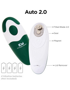 Abrelatas Eléctrico Kitchen Mama Auto 2.0 Verde - Automático, Sin Manos, Cuchilla Suave 2