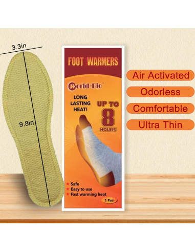 Calentadores de pies desechables WOTING 10 pares 24.9x8.4cm