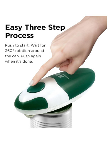 Abrelatas Eléctrico Kitchen Mama Auto 2.0 Verde - Automático, Sin Manos, Cuchilla Suave