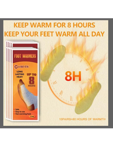 Calentadores de pies desechables WOTING 10 pares 24.9x8.4cm