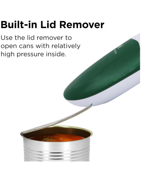Abrelatas Eléctrico Kitchen Mama Auto 2.0 Verde - Automático, Sin Manos, Cuchilla Suave