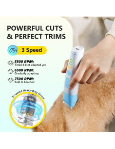 Kit de Aseo para Mascotas SUPRENT 4 en 1 Inalámbrico Azul 2