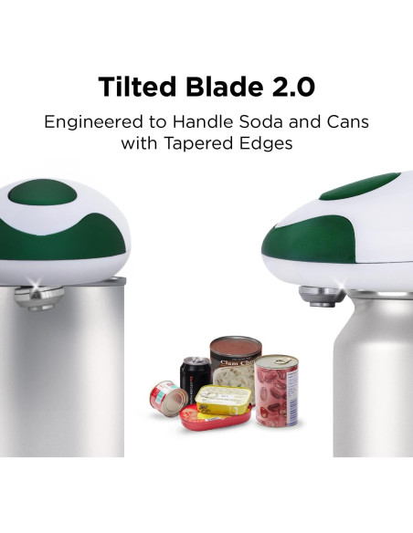 Abrelatas Eléctrico Kitchen Mama Auto 2.0 Verde - Automático, Sin Manos, Cuchilla Suave