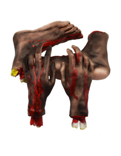 XONOR Decoraciones de Halloween Manos y Pies Cortados 4 Piezas