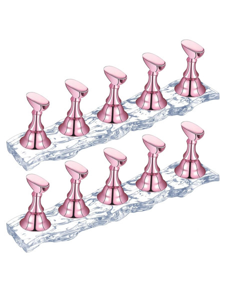 Soporte para Uñas JUSTOTRY - 2 Juegos Magnéticos Rosa