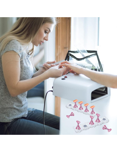 Soporte para Uñas JUSTOTRY - 2 Juegos Magnéticos Rosa