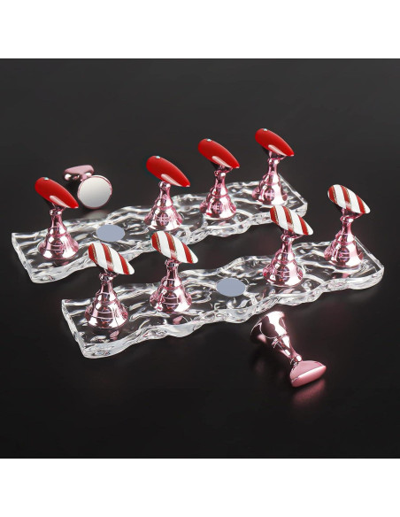 Soporte para Uñas JUSTOTRY - 2 Juegos Magnéticos Rosa